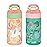 Zak Designs 16oz Riverside Kids Water Bottle with Spout Cover and Built-in Carrying Loop, Made of Durable Plastic, Leak-Proof Water Bottle Design for Travel (Unicorn & Shells, Pack of 2)