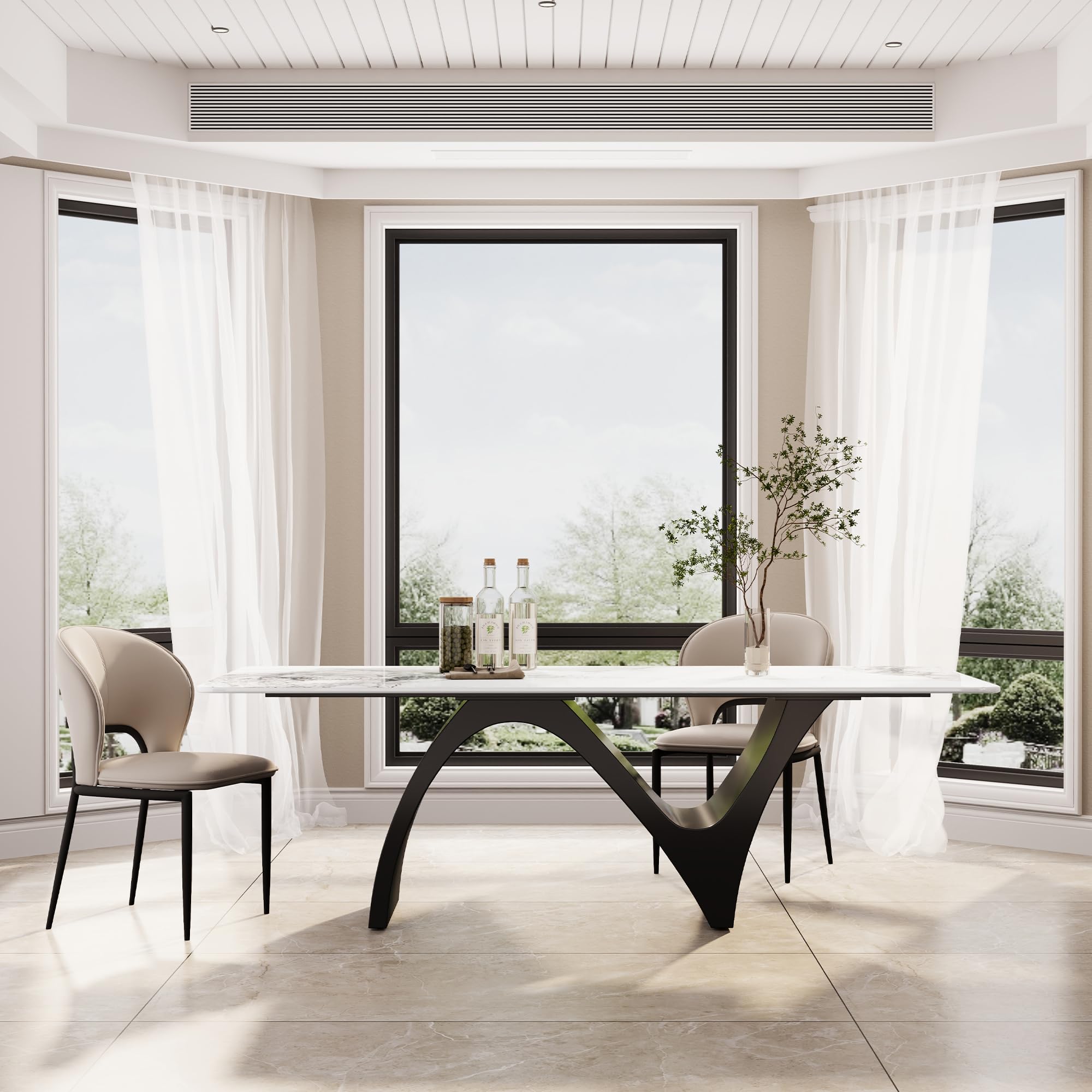 Amazon.com - Modern Dining Table for 6, Sintered Stone Dining