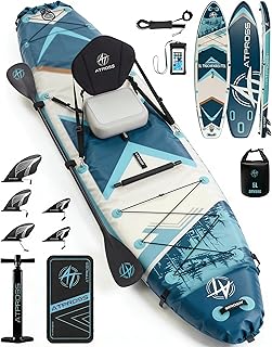 366x92cm Extra Groß & Breit Stand Up Paddling Board, SUP Board 240kg für alle Gewässer, Ultra-stabiles Stand Up Paddle mit Sitz & Zubehör Set, SUP für Yoga, Angeln & Surfen
