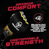 Vista 2 de Beast Gear Vendas de mano para guantes de boxeo – Vendas rápidas de gel interior para hombres y mujeres para deportes de combate, artes marciales