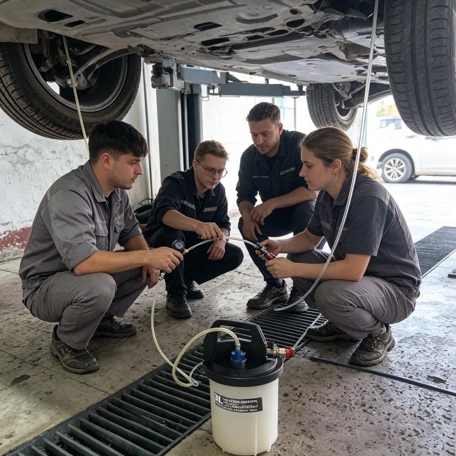 Bremsflüssigkeits-Entlüfterset Großvolumiger Vorratsbehälter mit | Pneumatischer Bremsflüssigkeitsentlüfter Für Routinewartung, , Garage, Werkstatt und Kfz-Mechaniker