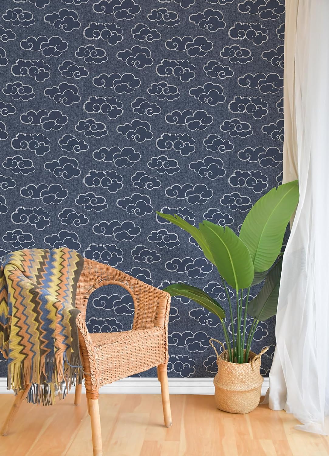 NuWallpaper Navy Alto Peel and Stick Wallpaper, NUS4981