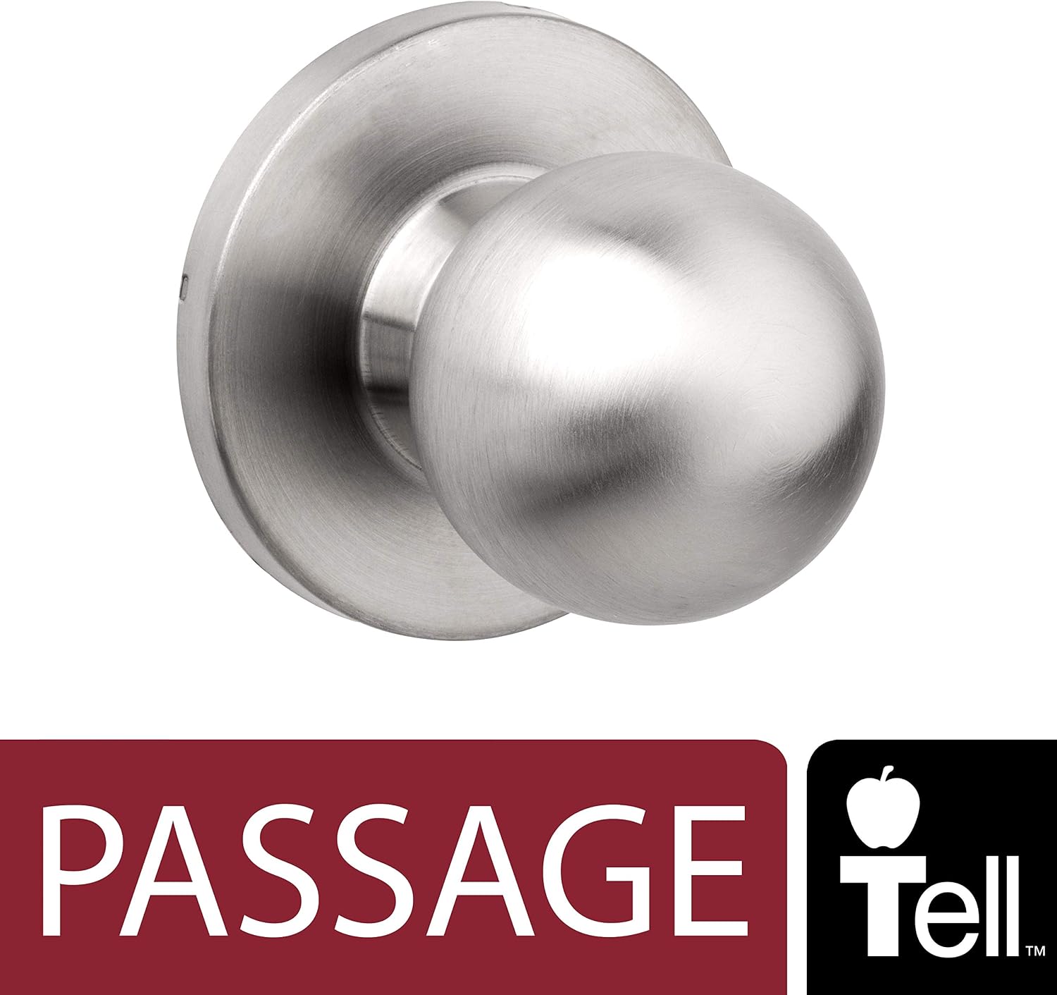 Tell Manufacturing Heavy Duty Commercial Passage Knob with a Cylindrical Latch, Tested ANSI Grade 2, Certified UL 3 Hour Rating, Square T Strike, Ball Knob KC2300