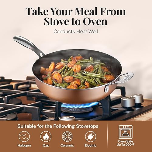 Miniatura 6 de GOTHAM STEEL Sartén de 5.5 cuartos de galón con tapa, sartenes antiadherentes, sartén antiadherente, sartén antiadherente, sartén antiadherente,