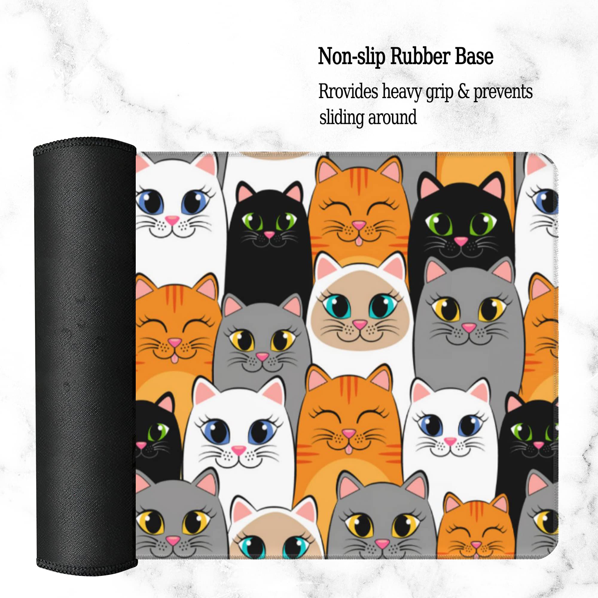 Kawaii Cats Gaming Mouse Pad, Extended Large Mouse Mat Desk Pad