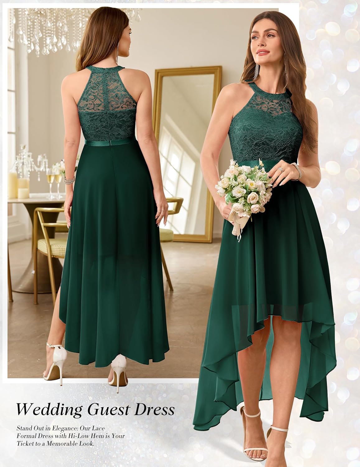 Wedtrend Women's Formal Dresses Halter Bridesmaid Dresses Cocktail Dress High Low Prom Dress - Image 4