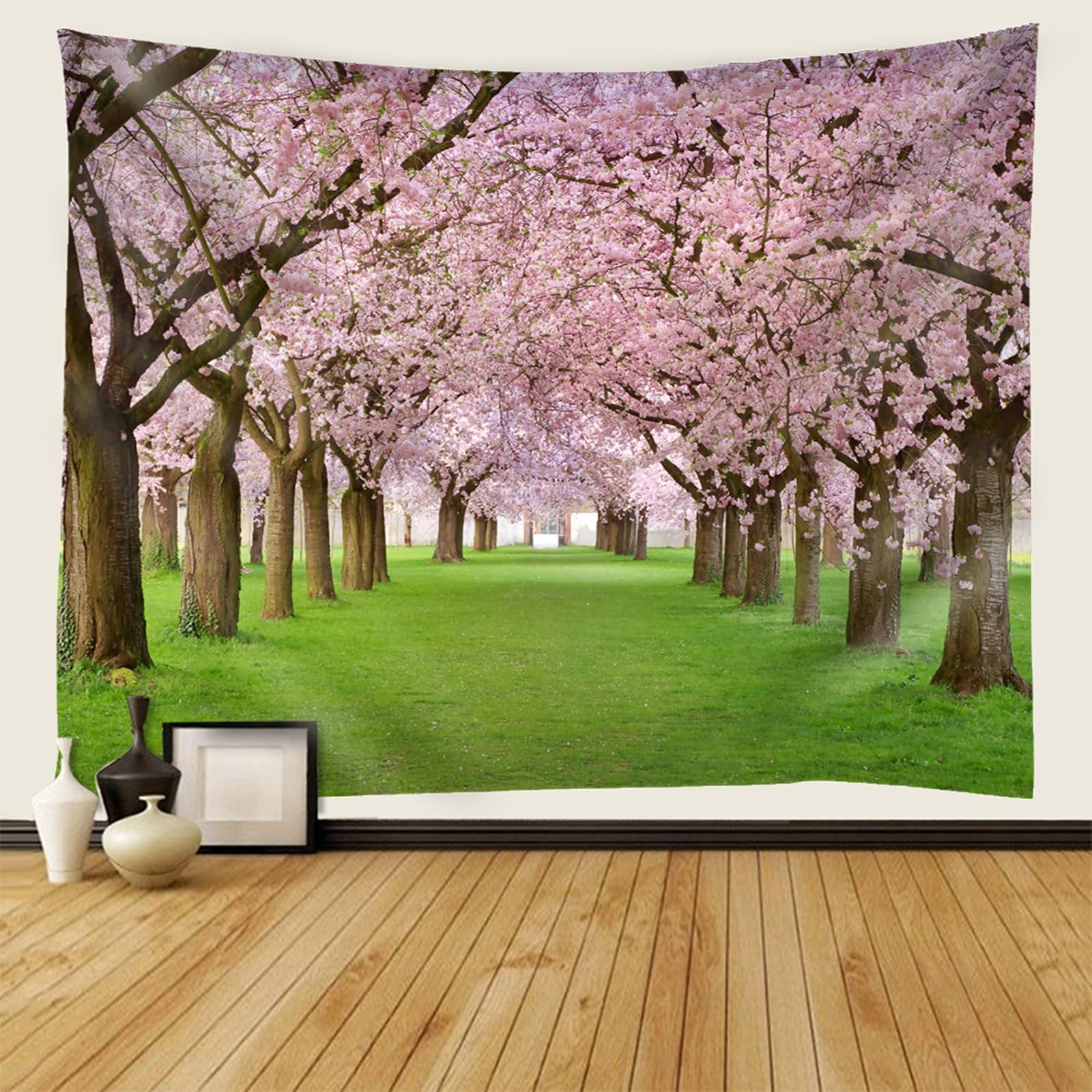 RDSGYZ Wandvorhang Landschaft Groß 256x350CM, Wandbehang Wandteppich Outdoor mit Motiv Bäume und Rasen Wandtuch Wanddeko Kinderzimmer Wohnzimmer Schlafzimmer Hintergrund