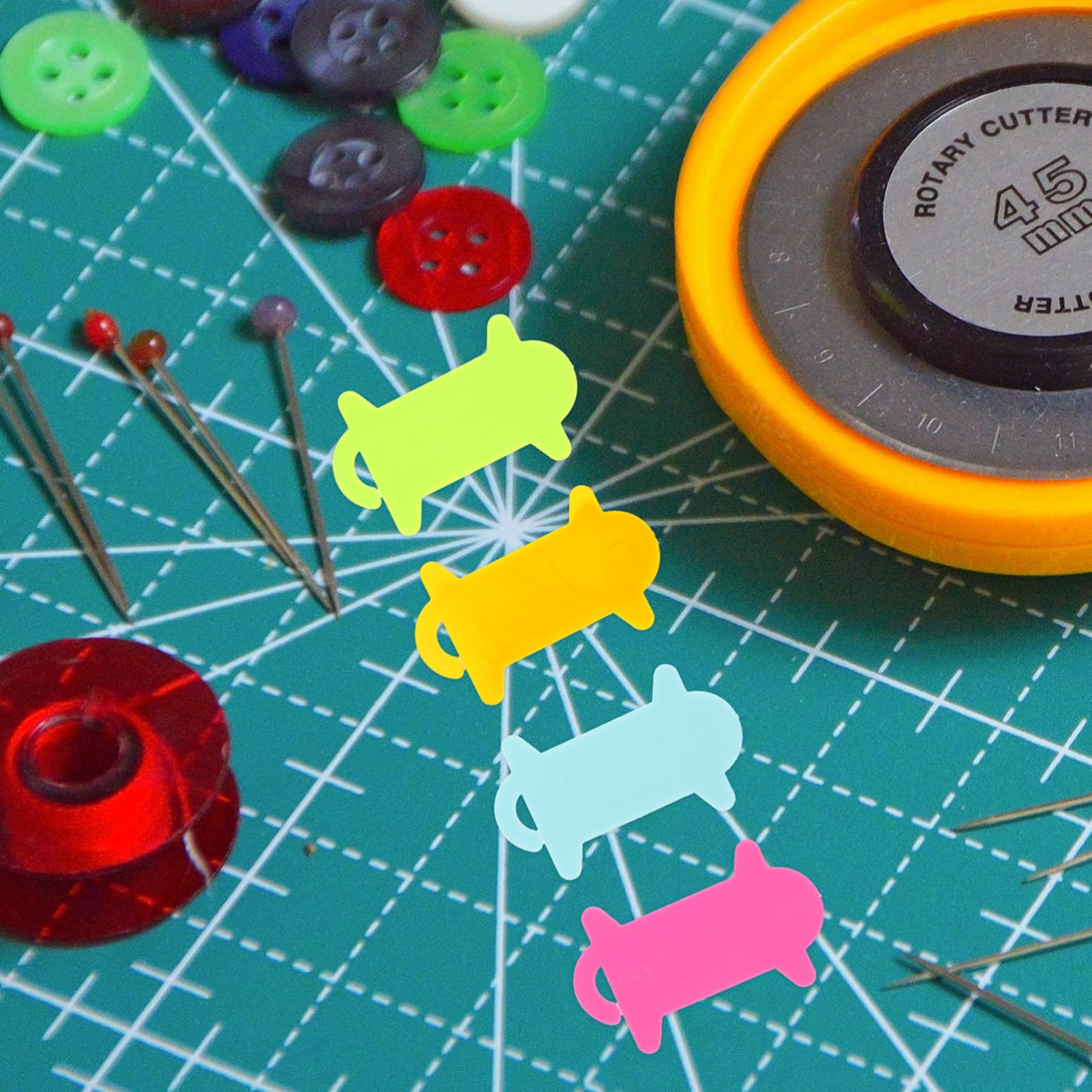 Gadpiparty 5 Sätze Wickelplatte Werkzeug Kreisförmig Planke Wicklung Wolle Groß Mittel Strickmaschinen Wickelbrett Farbenfrohes Stricken Garnwickelmaschine Diy Garnspule Plastik 100 Stück * 5