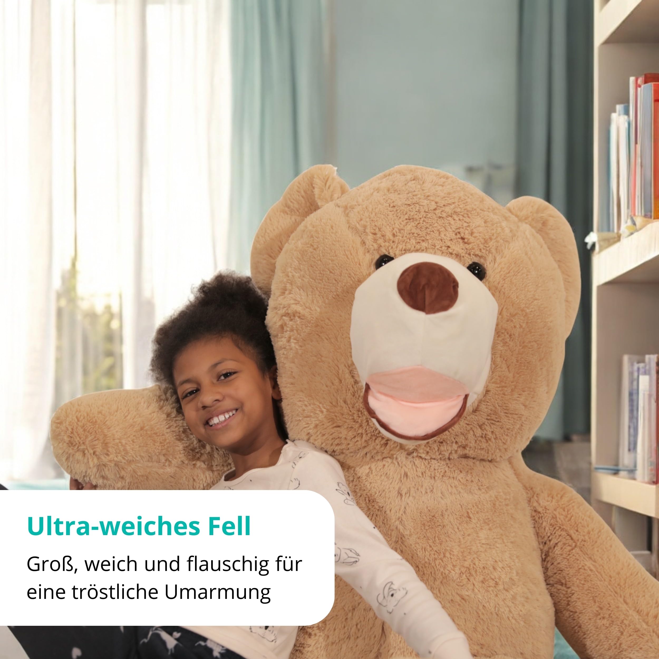 bananair - Riesen Teddy groß 160 cm, in Frankreich Hergestellt, CE-Zertifizierung, Sehr Weich und Flauschig, Teddybär XXL für Geburtstage und andere Feiern