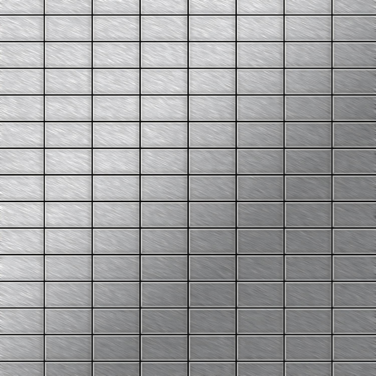 Mozaika płytka masywna metal stal szlachetna morska szczotkowana w kolorze szarym 1,6 mm grubości ALLOY Bauhaus-S-S-MB 1,05 m2