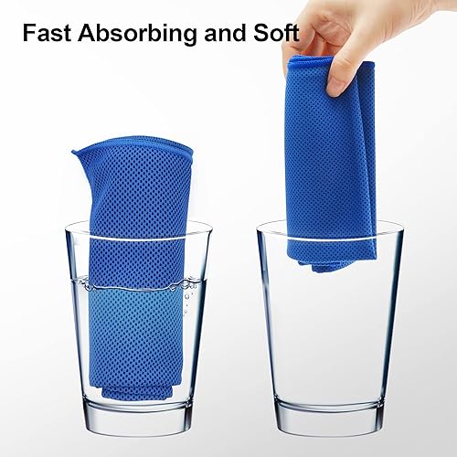 Miniatura 5 de Ailawuu Paquete de 6 toallas de enfriamiento para cuello y cara, toalla de hielo, toalla suave y transpirable, toalla de microfibra para campamento,