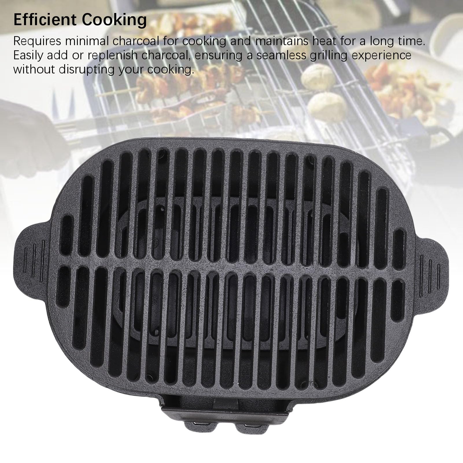 Zerodis Fornello Hibachi Rotondo in Ghisa, All'aperto con Cottura Efficiente, Distribuzione Uniforme del Calore Design Compatto per Barbecue da Campeggio e Piccoli Spazi