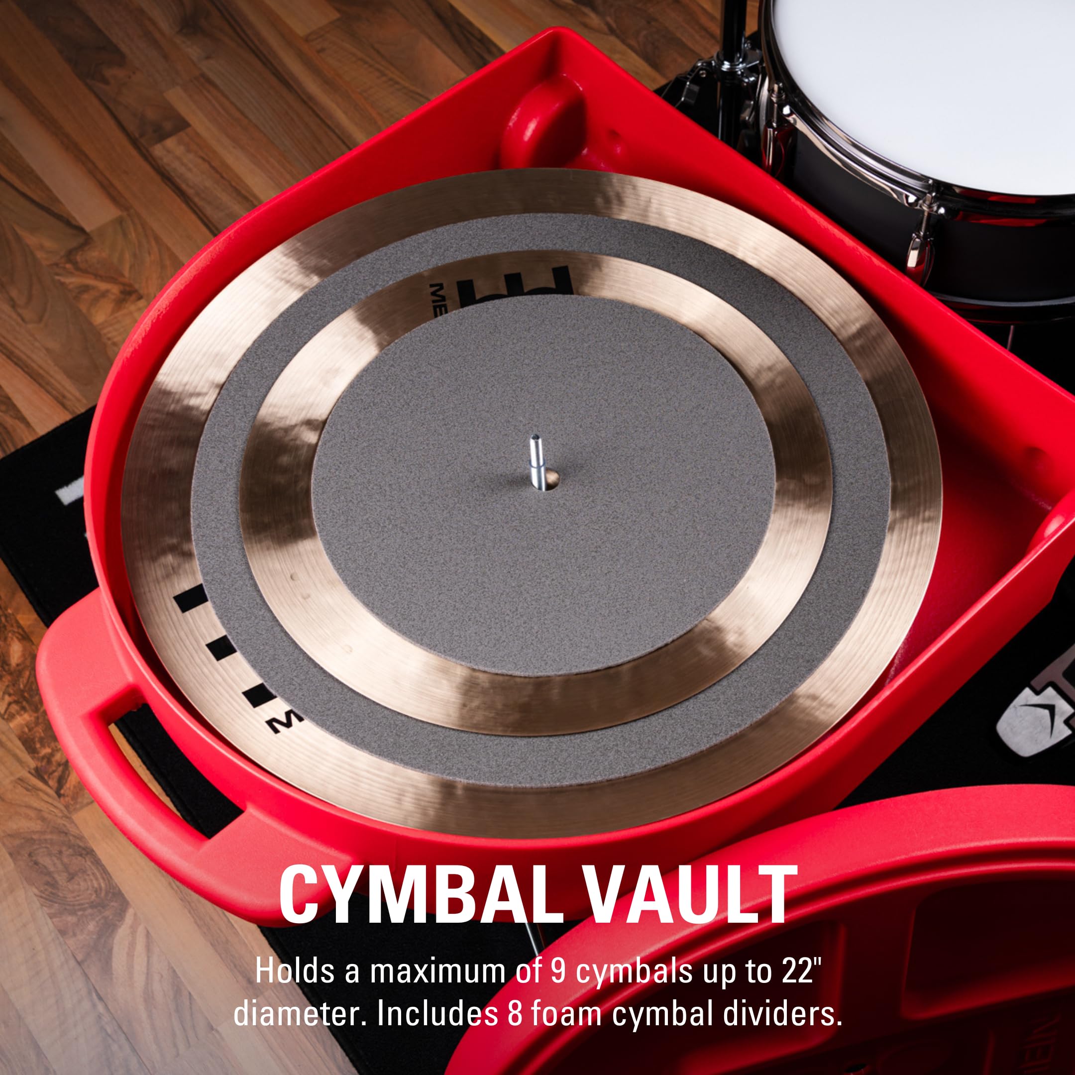 Meinl Cymbals Pro Cymbal Case – Koffer für Schlagzeug Becken bis 22 Zoll – Inkl. 8 Trenner, Tragegriff – Drum Zubehör, Rot (MCC22R)