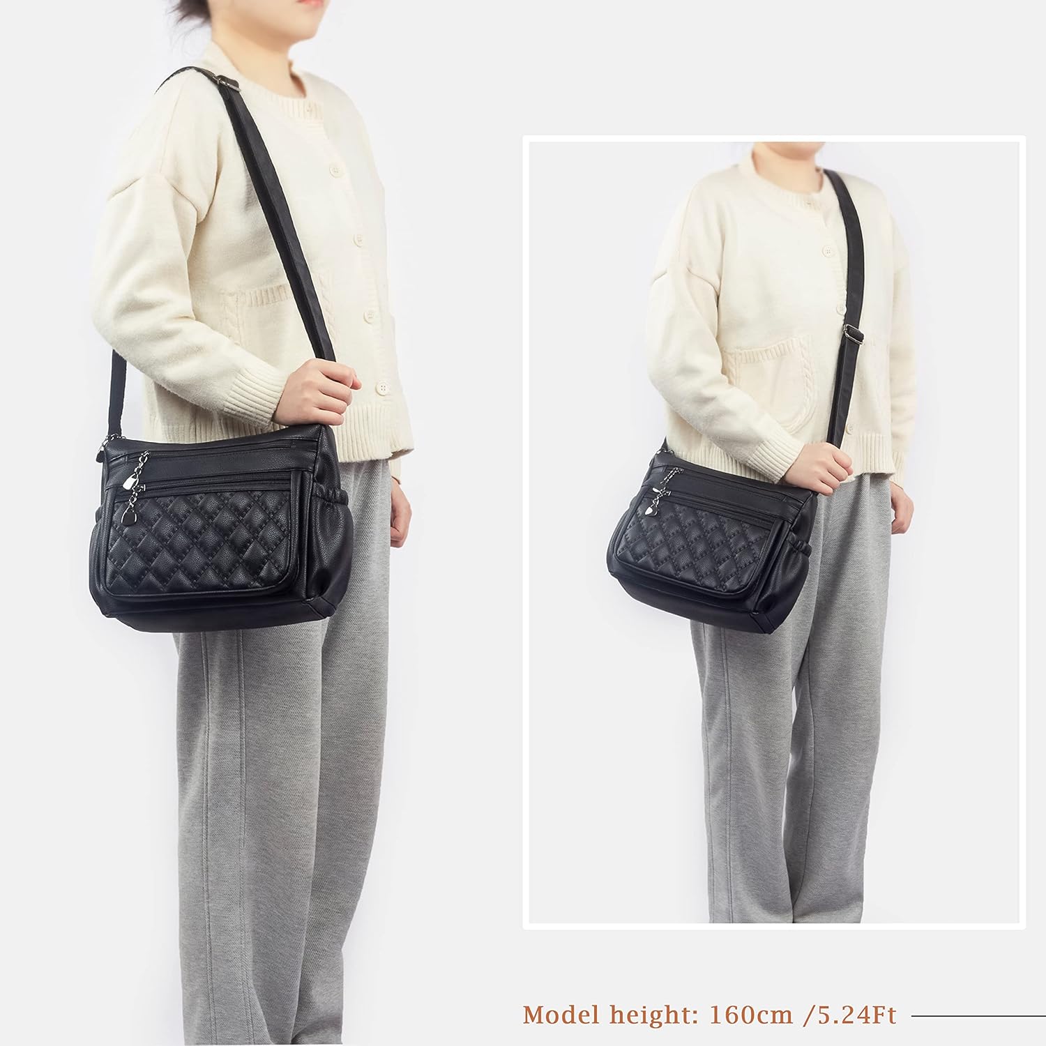 Crossbody Purse for Women Ladies Soft PU Leather Shoulder Bag Medium Roomy Handbag Fashion Tote Top Handle Satchel - Image 2