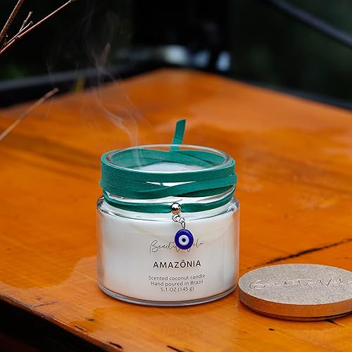 Miniatura 6 de Bendita Vela Amazônia perfumada Vela de cera de coco para una combustión limpia Peso neto 5 onzas Verter a mano