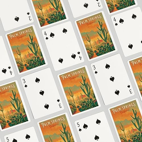 Miniatura 4 de Lantern Press Palm Springs, California, serie de pintura al óleo (52 cartas de juego, baraja de cartas de tamaño póquer con comodines)