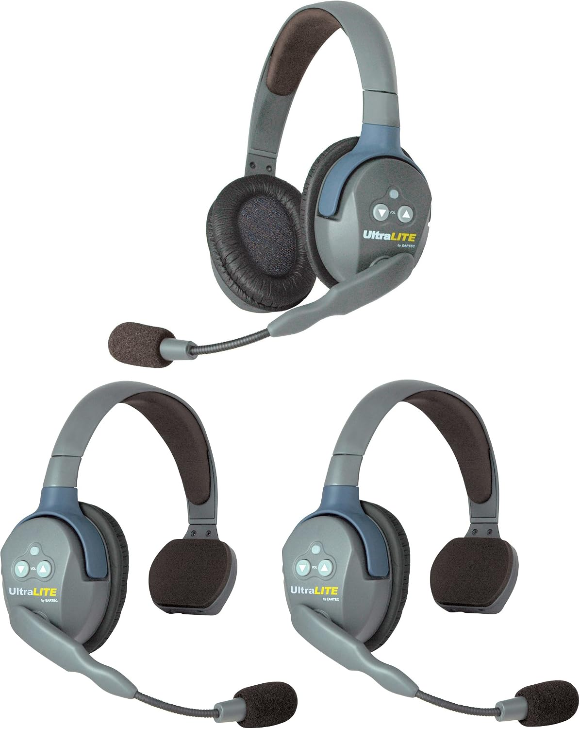 Bіg Sаlе Eartec UL321 UltraLITE Full Duplex Wireless Headset Communication for 3 Users - 2 Single Ear and 1 Dual Ear Headsets
