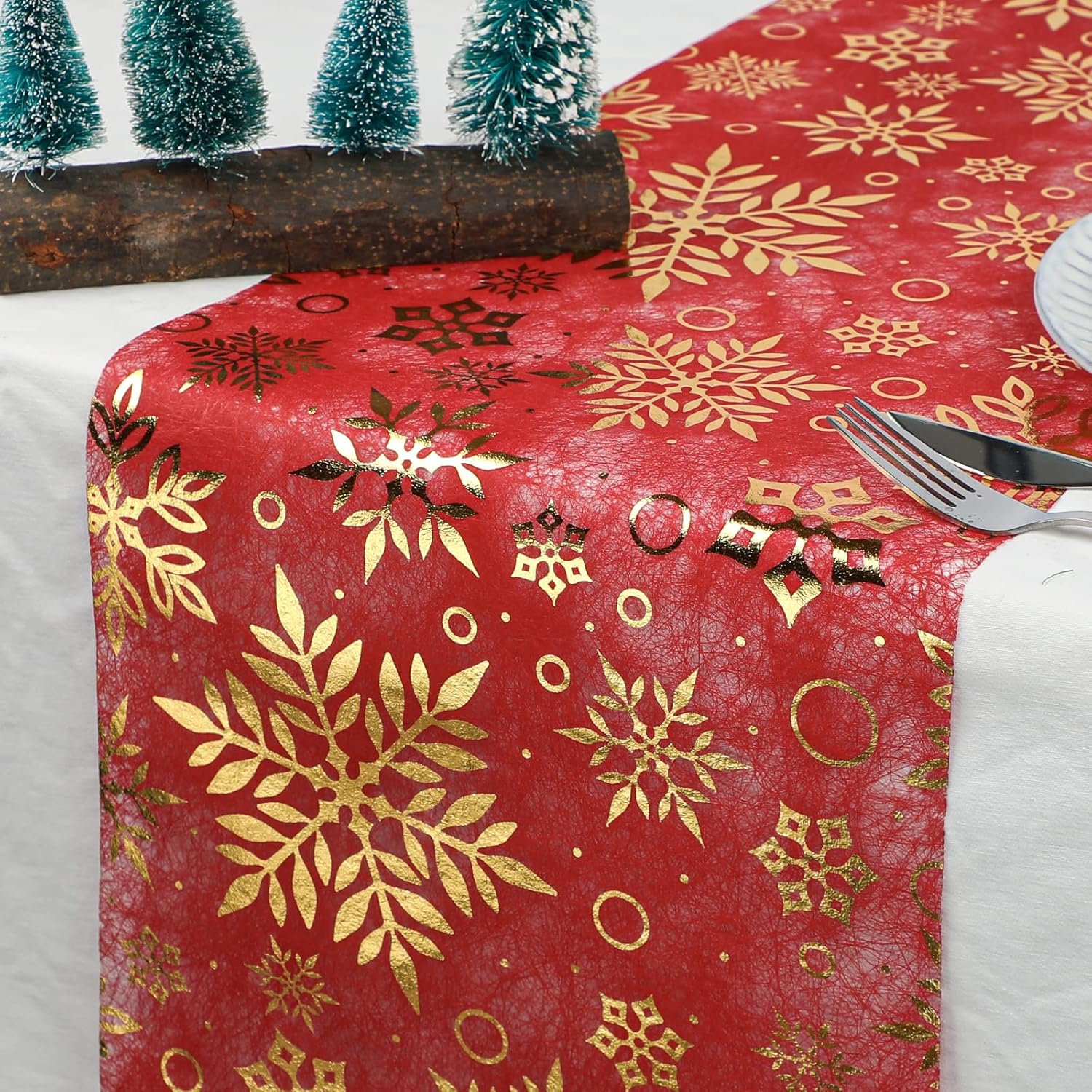 Qidordour Christmas Table Runner, 11 Inch x 196 Inch Long