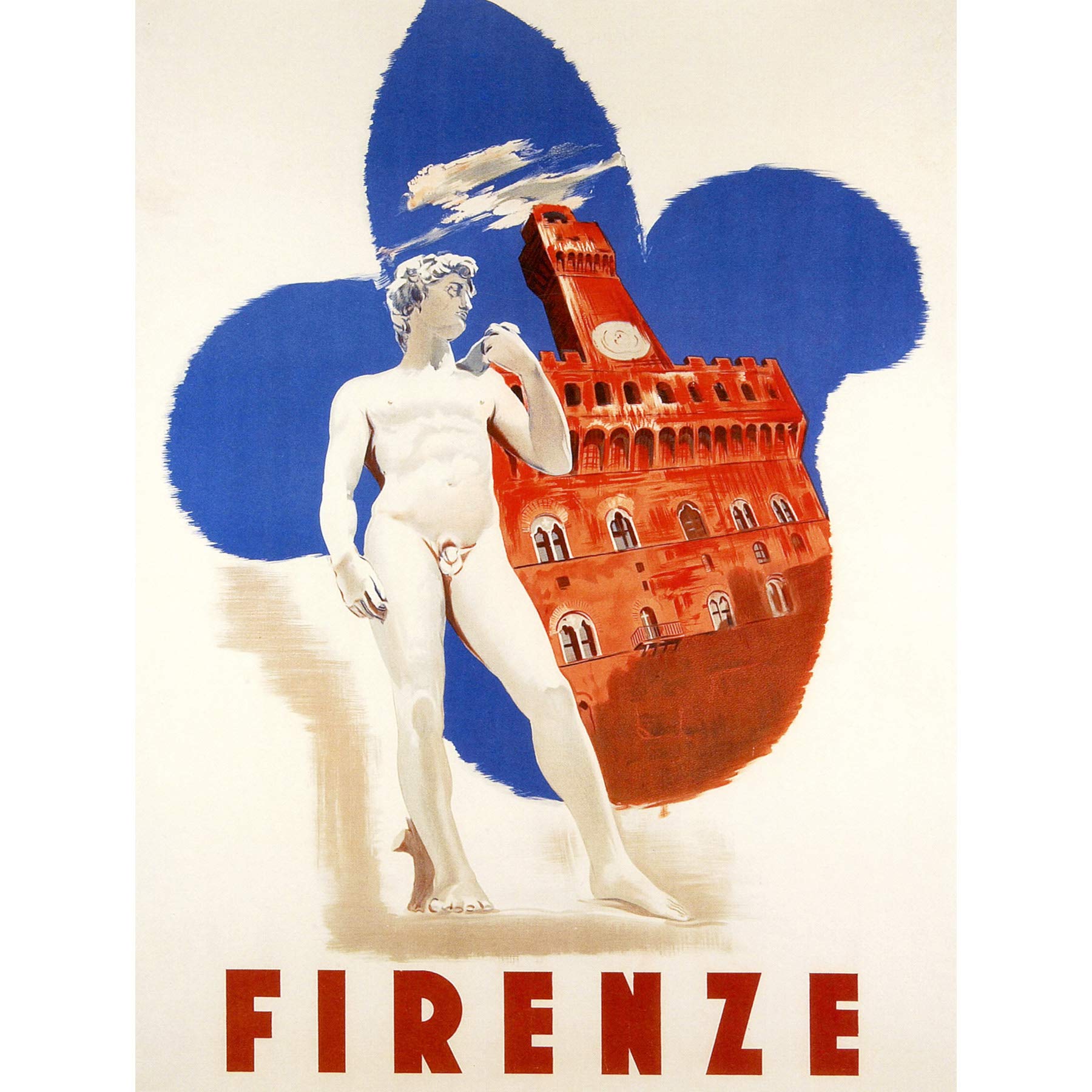Wee Blue Coo Travel Florence Italy Michelangelo David Uffizi Gallery Art Print Poster 30X40 Cm 12X16 In Bb7513B