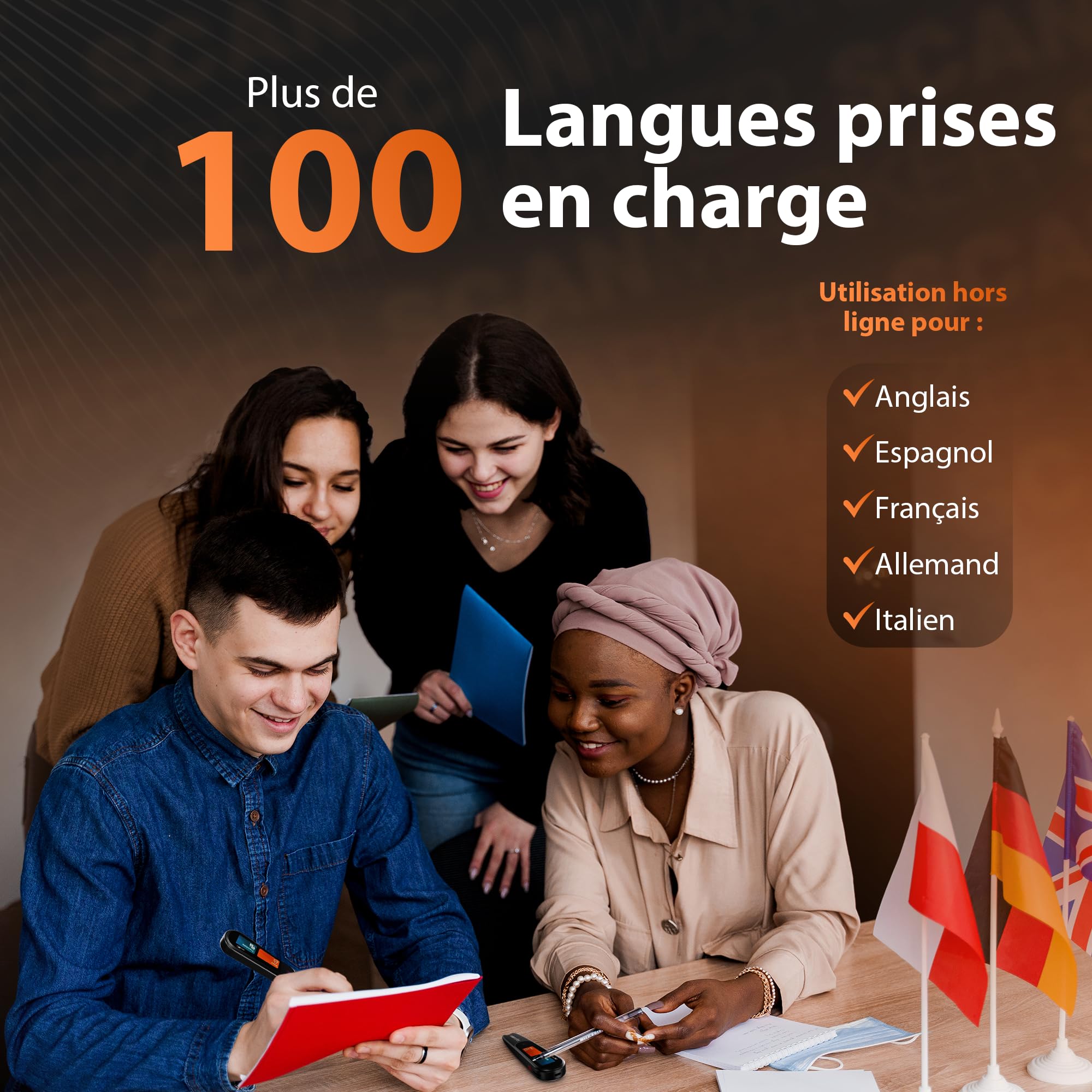 Scanmarker Pal Écran Interactif Stylo Traducteur Langue Instantanée Lecture Dyslexiques Scanner sans Fil Traduction 100+ Langues