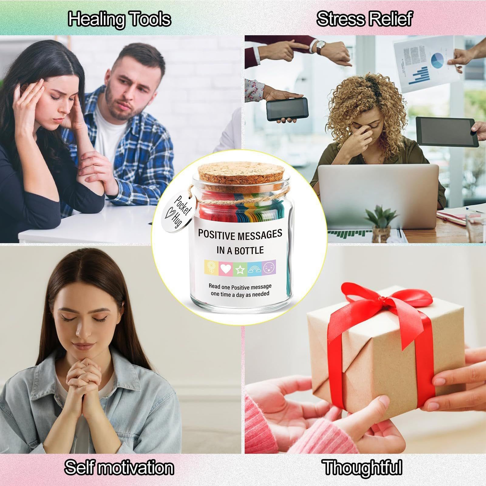Frases Motivadoras En Botella - Frascos Con Frases Positivas - Frascos Con Afirmaciones Diarias Para Apoyo Emocional De Mujer, Hija, Novia O Hermana