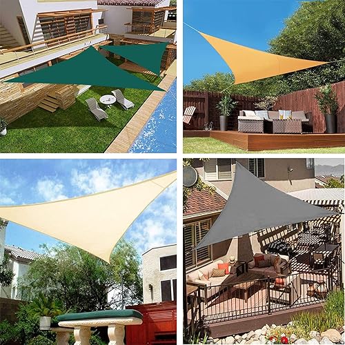 Miniatura 6 de Toldos Vela Triangular 18'x18'x18', Toldos Impermeables Protección Exterior Uv, Lona para Patios Vela Toldo, Tela De Sombreo para Patio, Exteriores,
