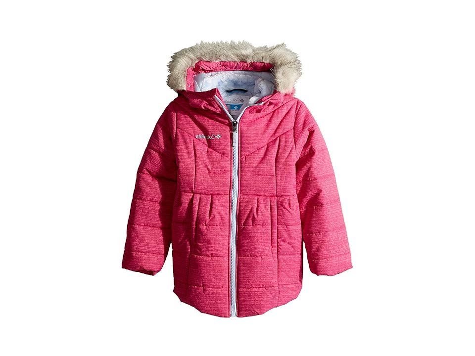 

Columbia Kids Crystal Cavestm Mid Jacket (Little Kids/Big Kids) (Cactus Pink Texture Print/Faded Sky) Girl's Coat