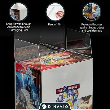 Dinavio Crafthouse PET Plastik Pokemon Güçlendirici Kutu Kılıfı - Pokemon Booster Kutusu Vitrin Koruyucu - Pokemon Saklama Kutusu - 0,5 mm Kalın Koruyucu Pokemon Kart Vitrin (5'li Paket)