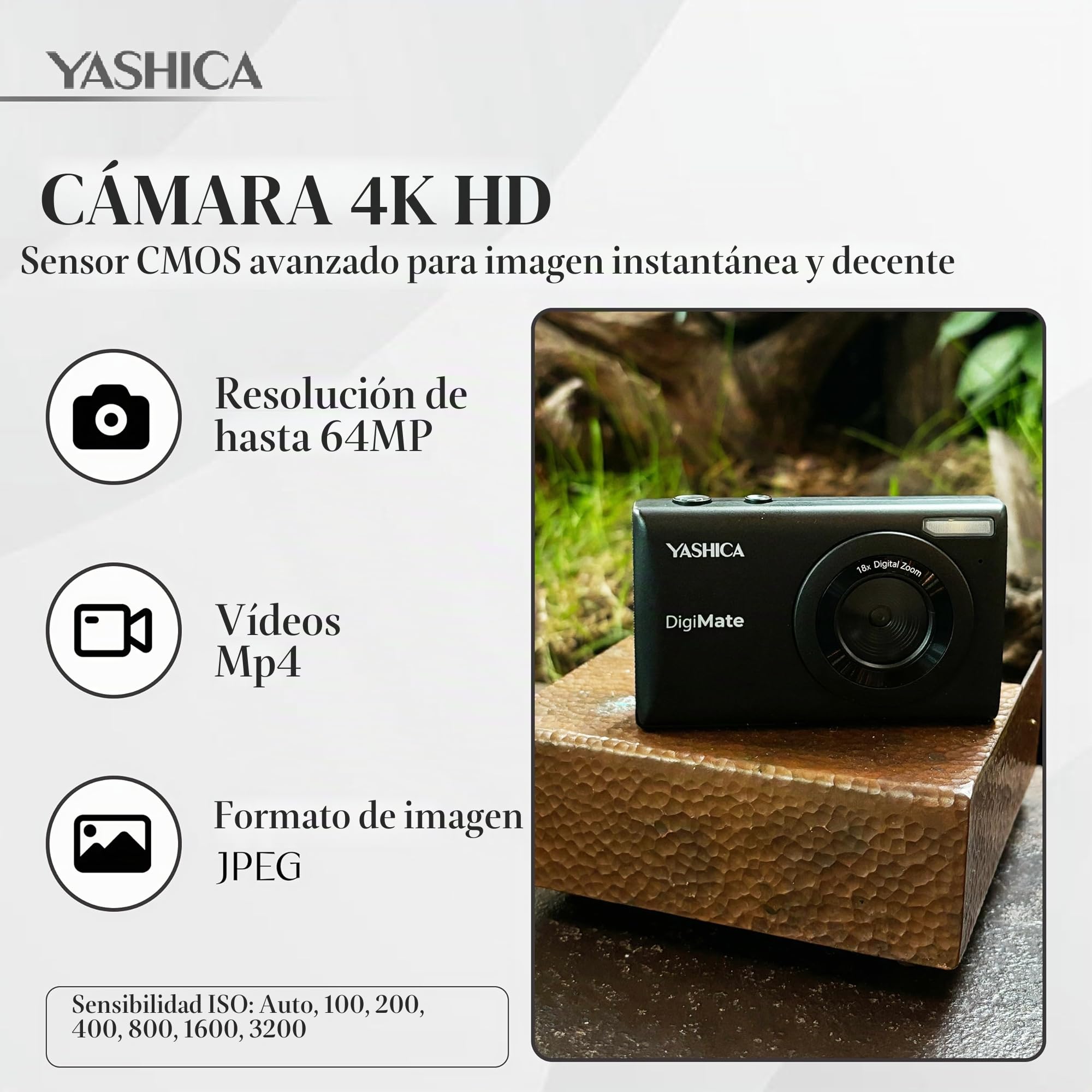 Cámara Digital Yashica Digimate Color Negro