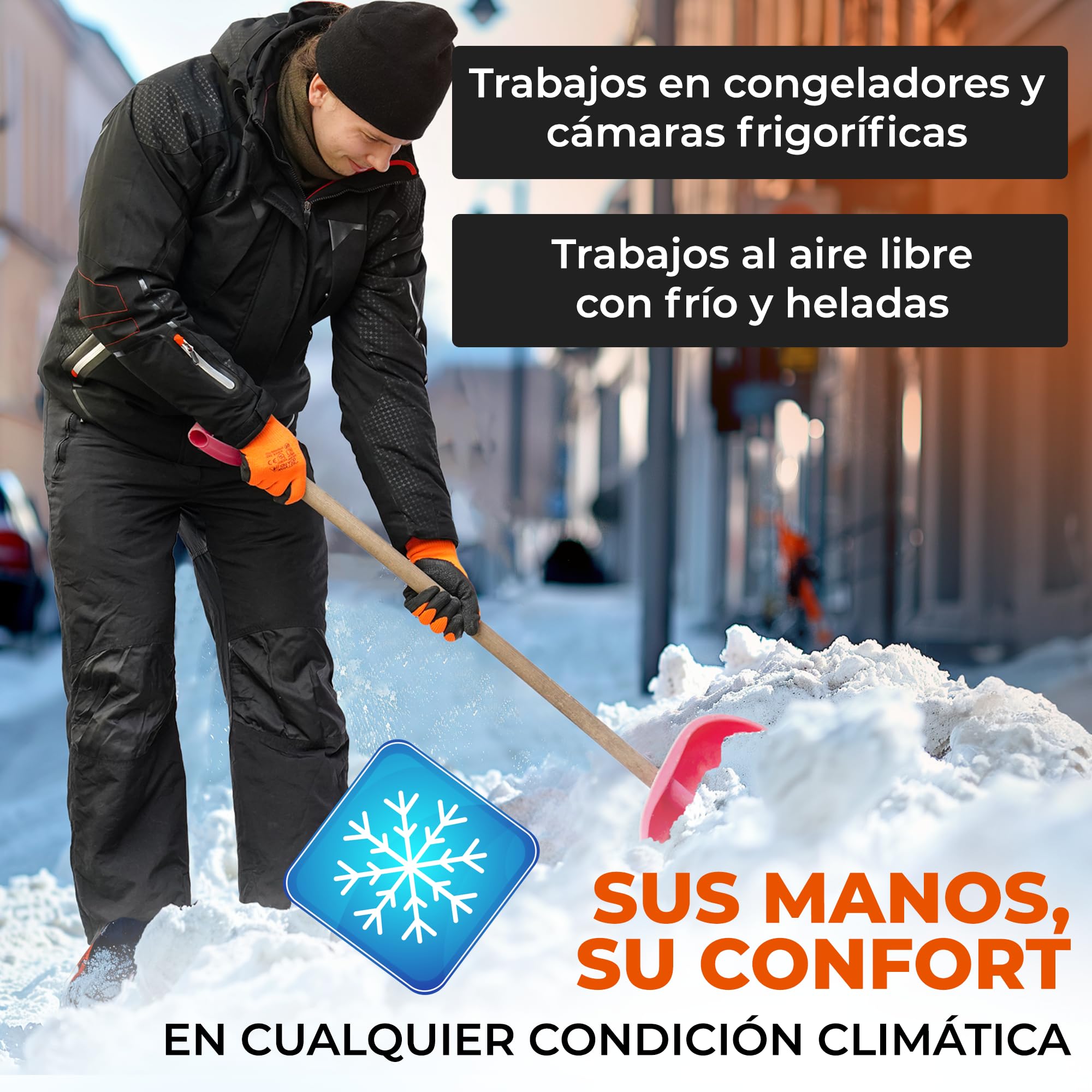 Guantes de Trabajo Térmicos (36 Pares) 10-XL | Guantes Trabajo Invierno con Revestimiento Látex, Guantes Jardinería Aislantes Resistentes a la Abrasión, Jardín&Construcción
