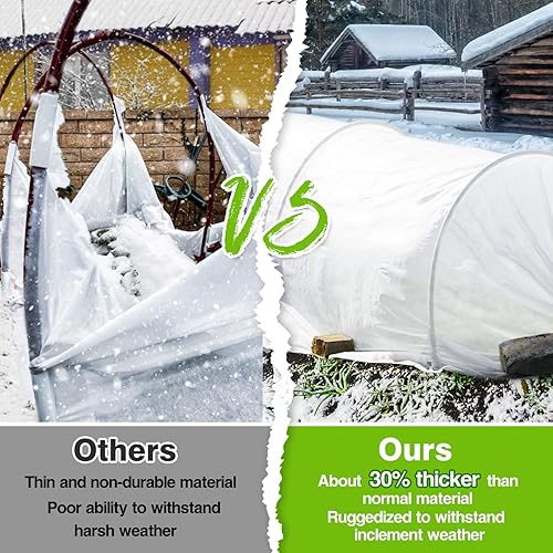 Miniatura 3 de Alphatool Cubiertas para plantas con protección contra la congelación 10 pies x 30 pies, tela transpirable no tejida a prueba de heladas, cubierta