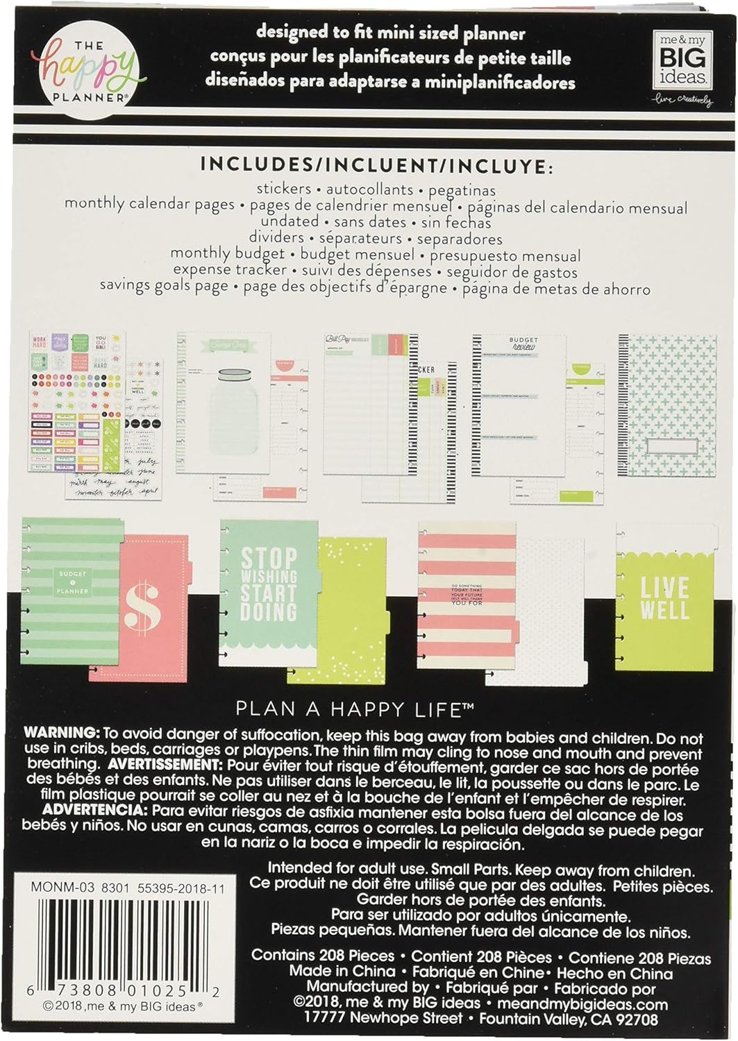 me & my BIG ideas Budget Extension Pack - The Happy Planner Scrapbooking Supplies - 6 Month Expense Tracker - Bill Pay Checklists & Budget Worksheets - Stickers & Dividers for Budgeting - Mini Size