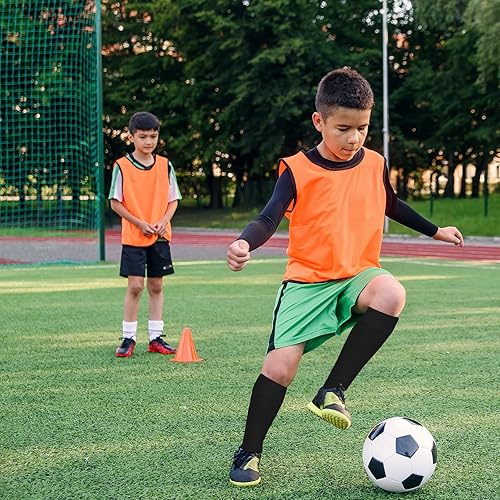 Miniatura 4 de 2 pares de mangas de calcetines de fútbol para niños, mangas elásticas para piernas de equipo, espinilleras de fútbol para jóvenes, niños, juegos de