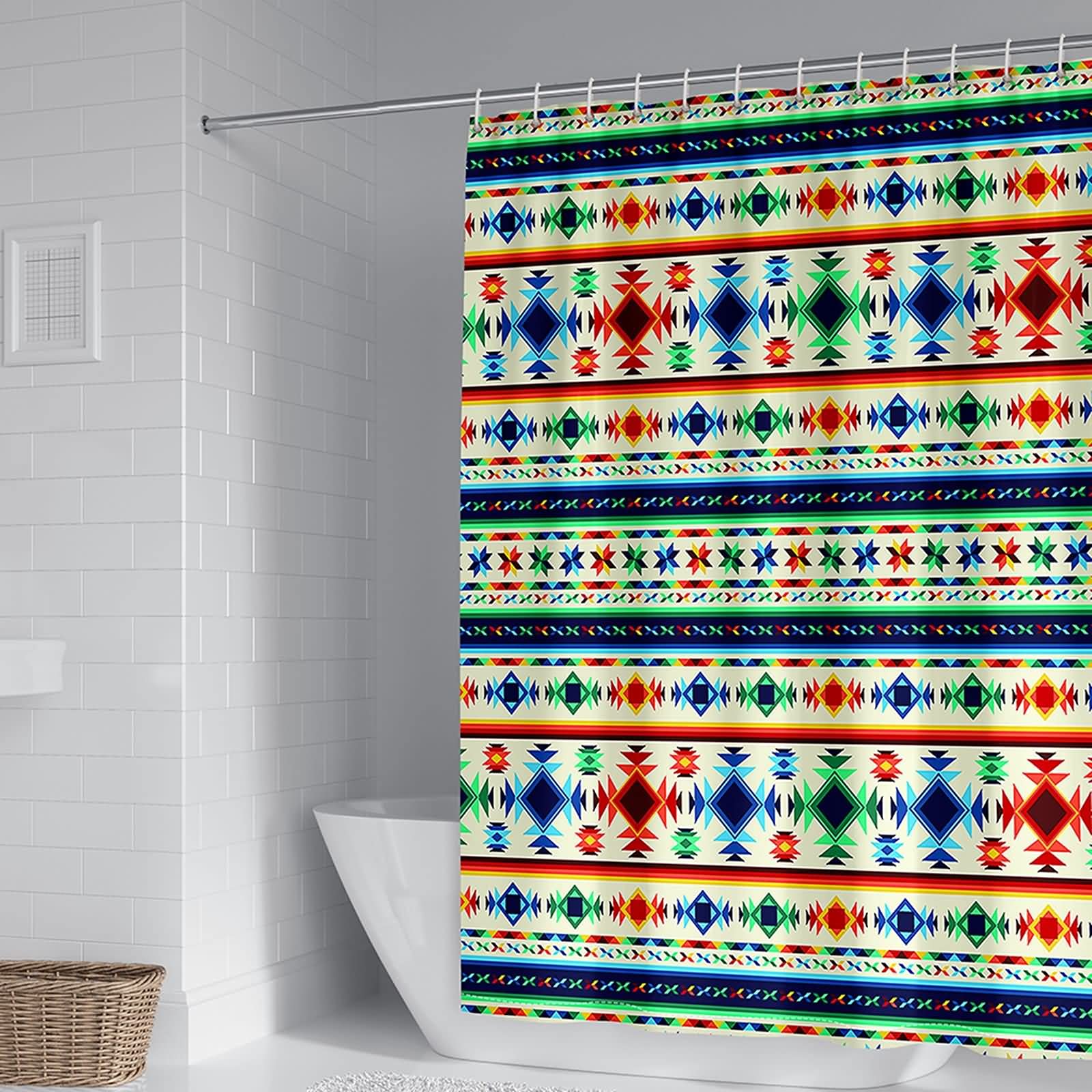 Rideau de douche 165x180cm parfait pour baignoire familiale