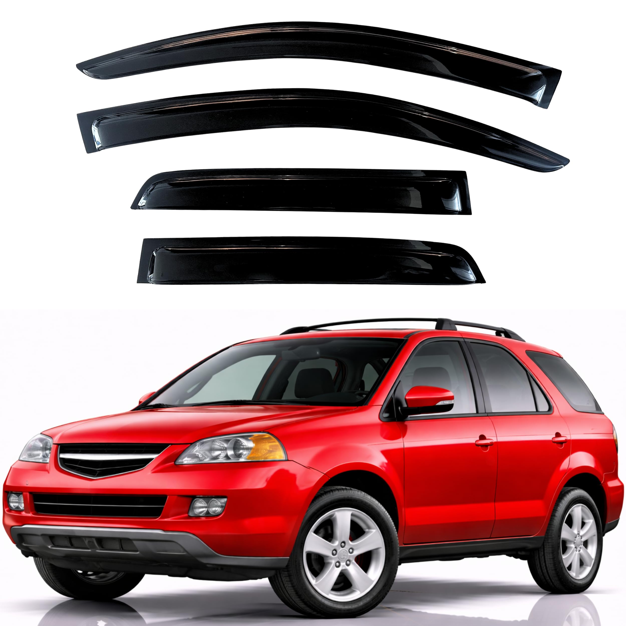 KPY Rain Guards Fit for 2001-2006 Acura MDX, Out-Channel Window Visors Vent Wind Deflectors 4PC, Car Accessories for 01-06 Acura MDX