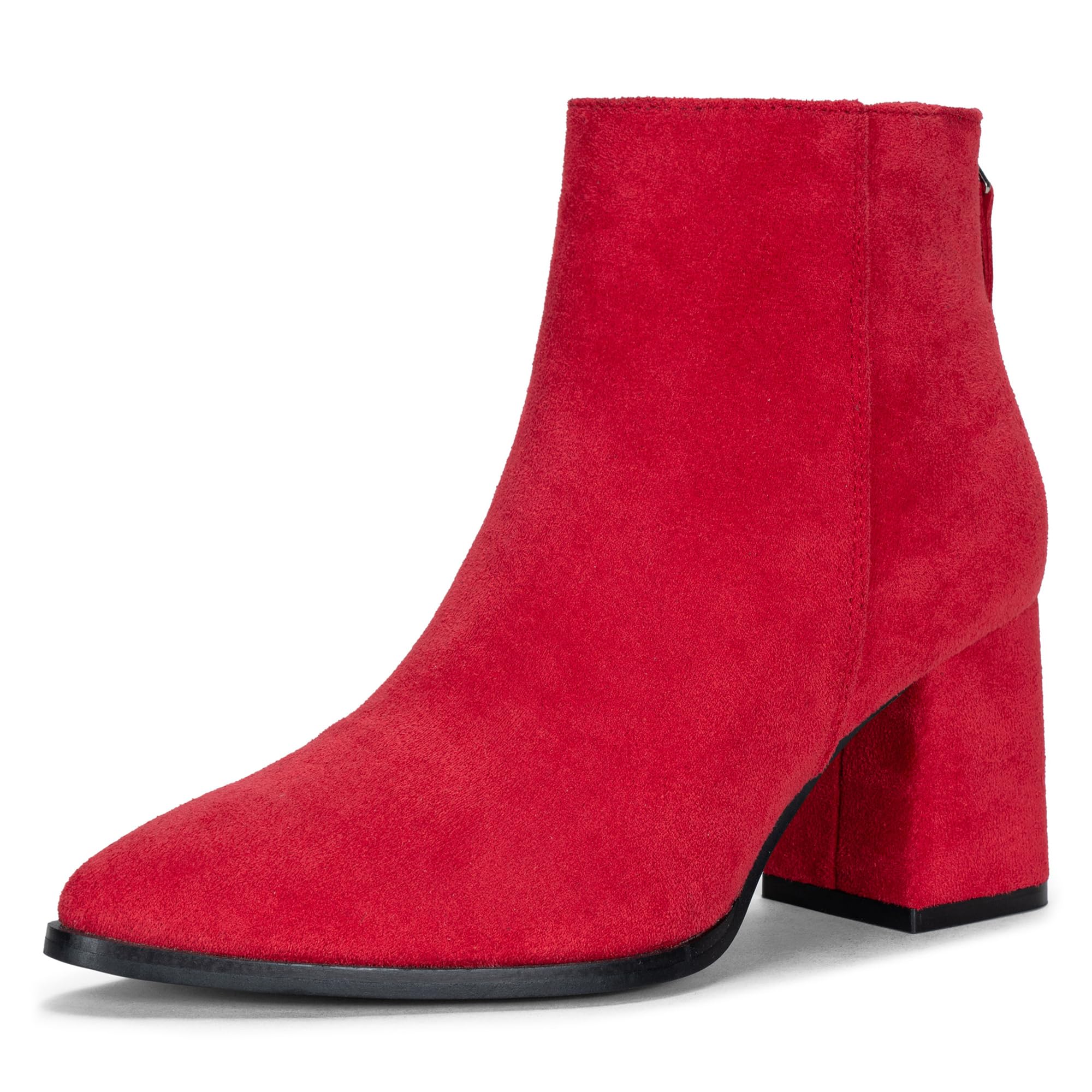 Jeossy Womens Chunky Heeled Ankle Boots Pointed Toe Stacked Block Heel Booties
