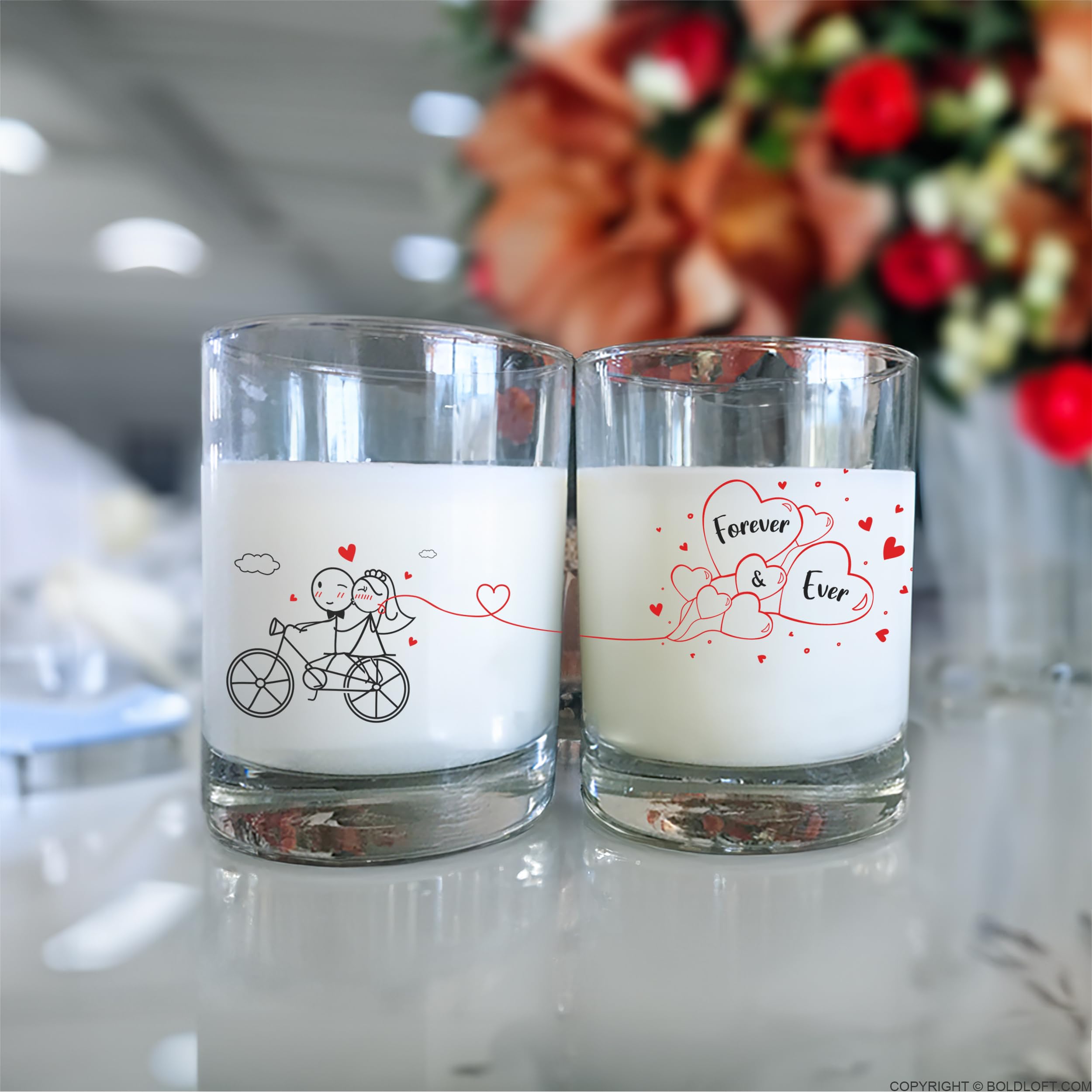 BoldLoft Forever & Ever Wedding Glasses for Couples-Wedding Gifts Engagement Gifts His and Hers Gifts for Bridal Shower Wedding Registry Bride and Groom Gifts
