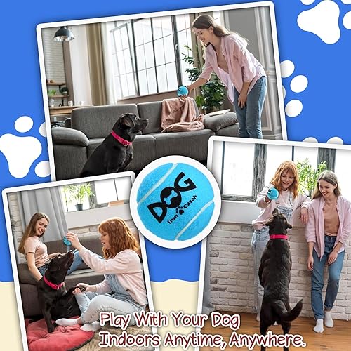 Miniatura 3 de Squeaky Dog Balls - Pelotas de tenis chirriantes para perros, color azul, tamaño mediano, 2.5 pulgadas, paquete de 6