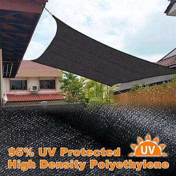 Shade Sails 1m x 3m 90% Shading Rate UV Resistant Sunblock, Sun Shades for Garden - Sunshade Sail for Terrace, Porch, Courtyard & Spare Gazebo, Black