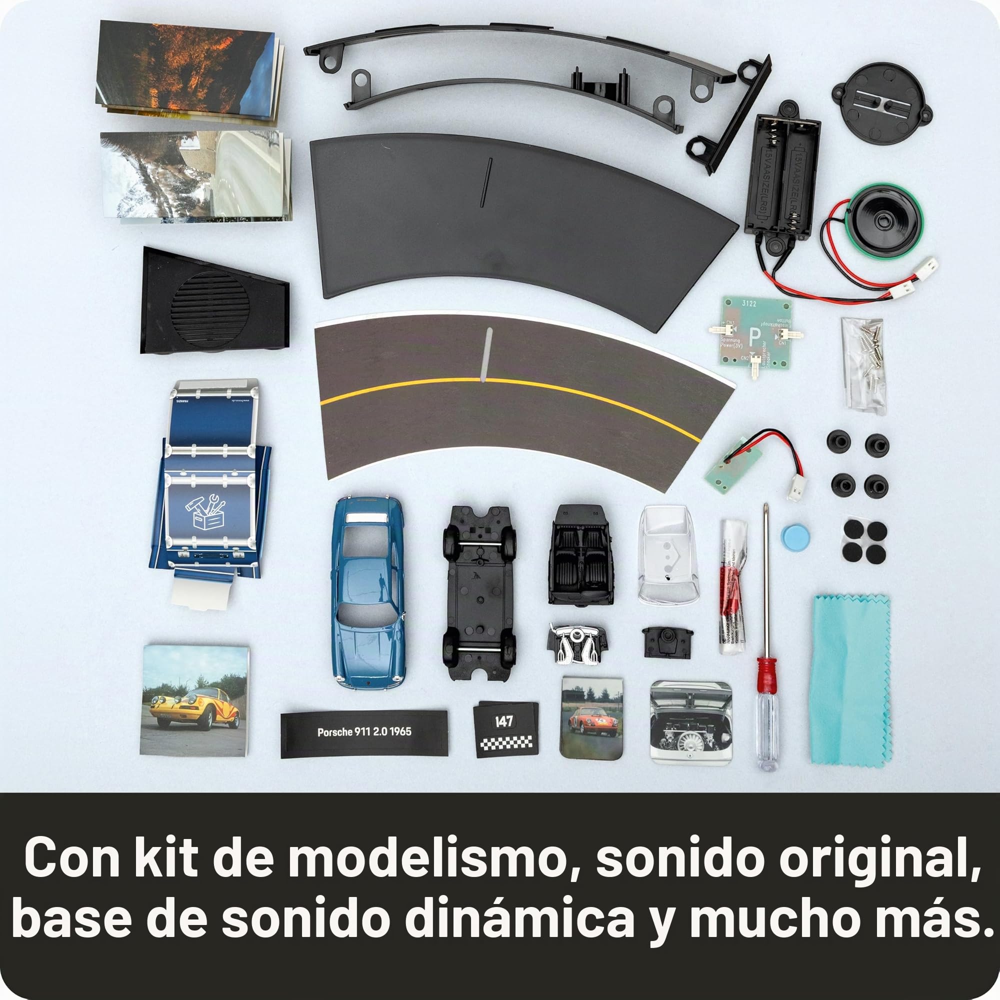 FRANZIS 67664 - Calendario de Adviento Porsche 911 (escala 1:43, incluye módulo de sonido y libro de 52 páginas)