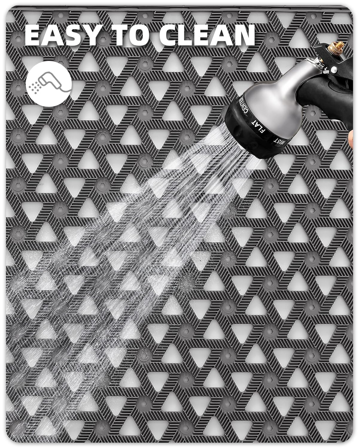 COLOR&GEOMETRY Paillasson extérieur avec Drainage, en Caoutchouc résistant et étanche. pour Toutes Les Saisons. Idéal pour entrée, Porte et Patio 48.5x75 cm Gris