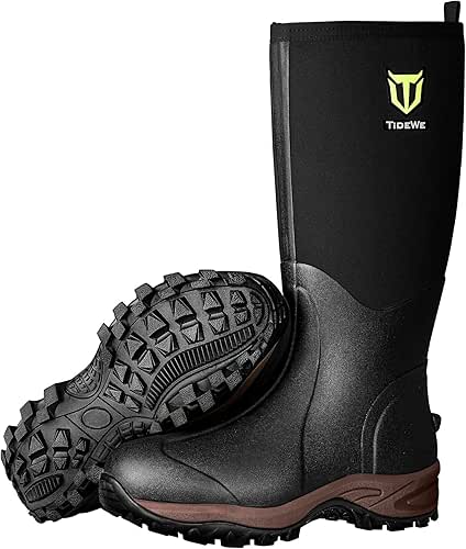 TIDEWE Rubber Neoprene Boots Men And Women, Waterproof Sturdy 6mm