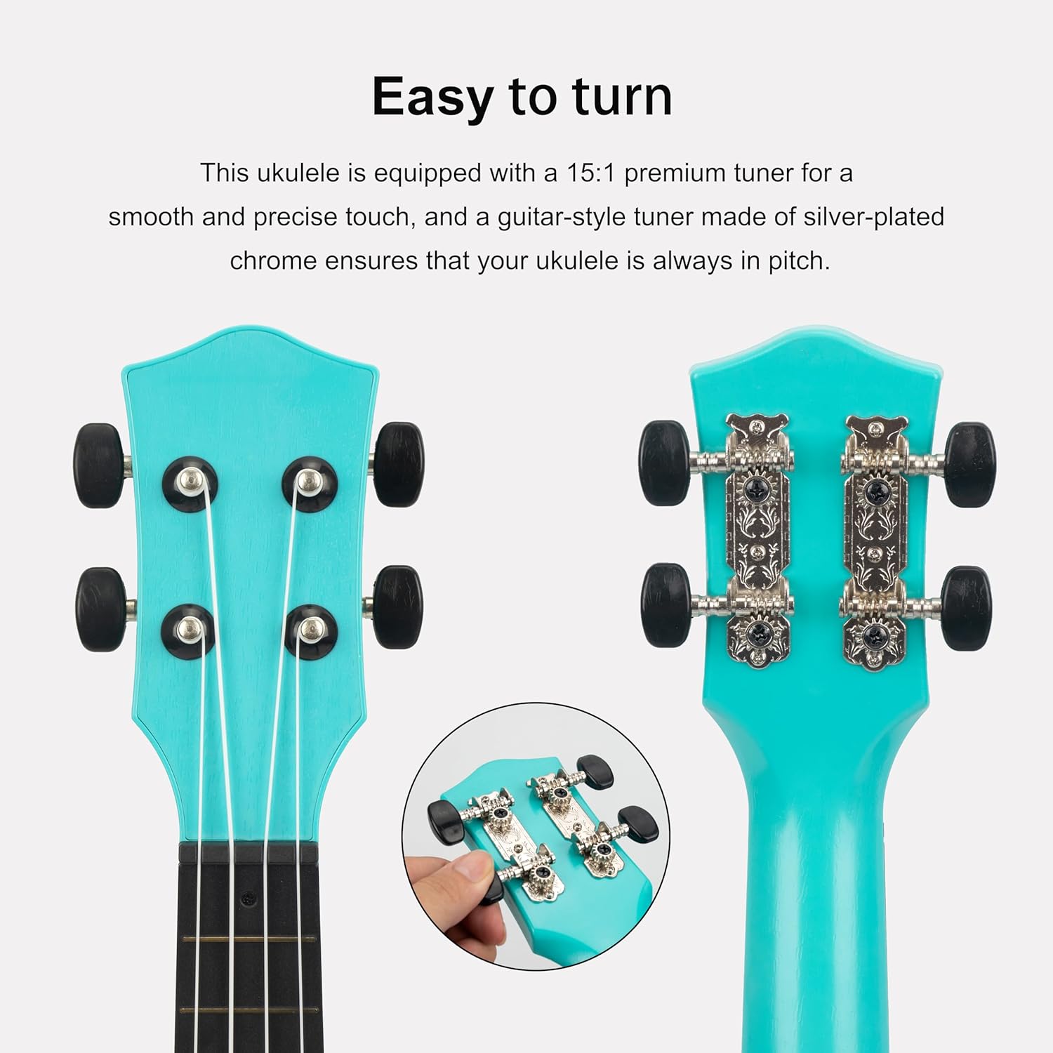 Soprano Ukulele 21"/53cm beginners, students kids Hawaiian guitar (Palm Tree)