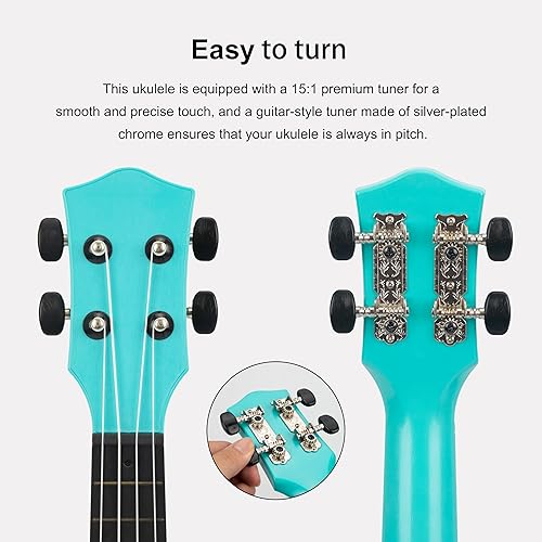 Miniatura 33 de Ukelele soprano 21"/53cm principiantes, estudiantes niños guitarra (rojo)