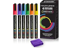 Liquid Chalk Markers, Erasable Magnetic Chalk Markers for Blackboard, Mirror, Glass, Bistro,...