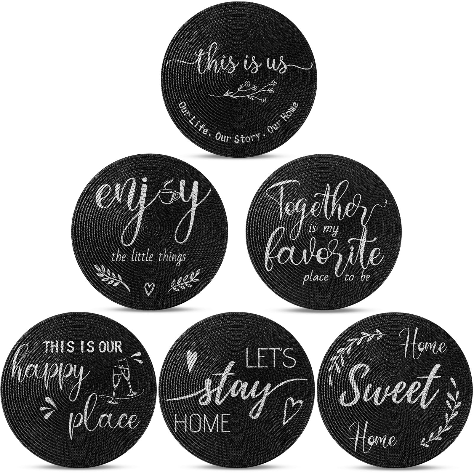 Sets de table ronds tressés lot de 6 cadeau idéal pour pendaison de crémaillère