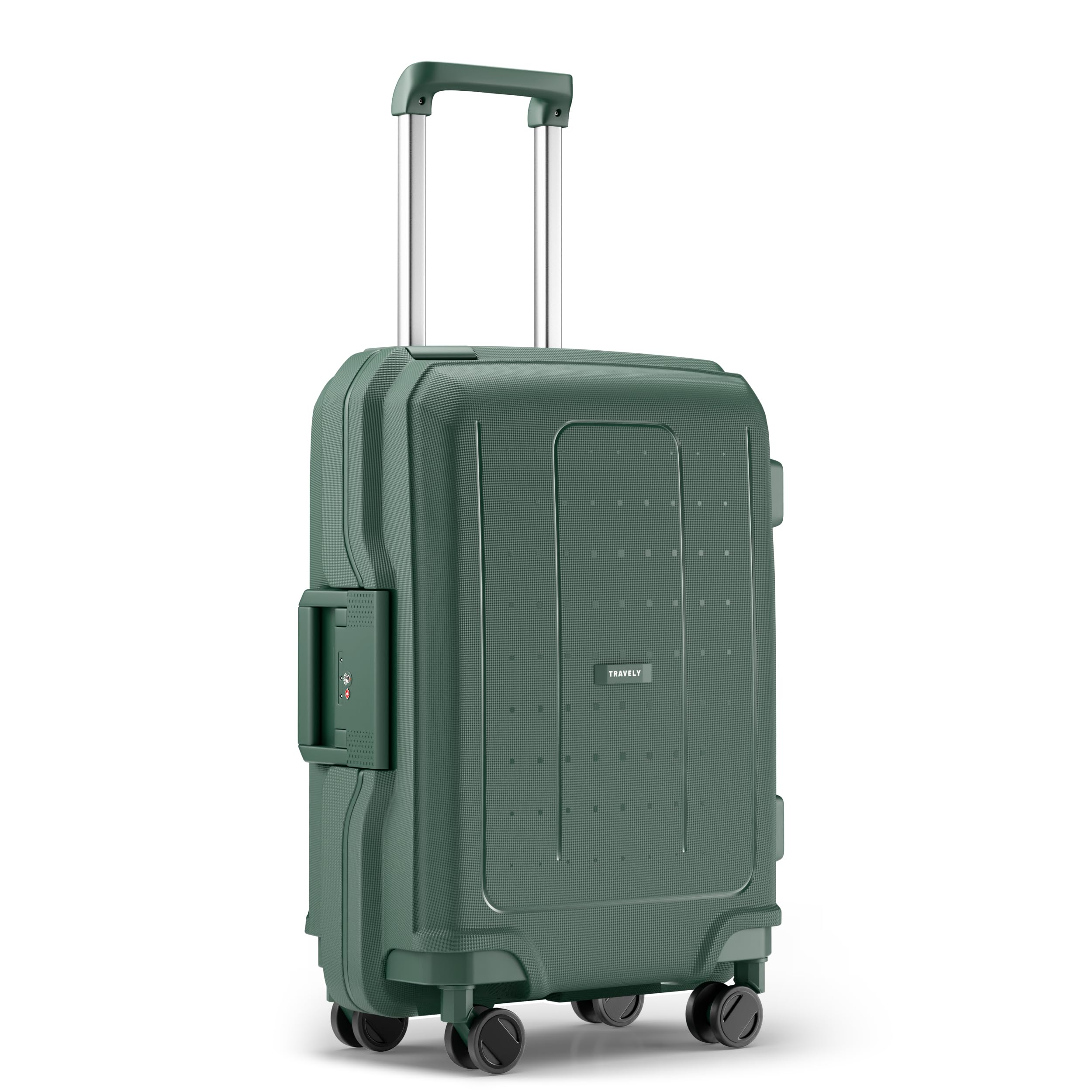 Travely Premium PP Handgepäck Koffer 55x40x20cm - passend für Ryanair, Lufthansa, Eurowings und co. I 36L Handgepäck Koffer mit sanften Rollen und praktischem TSA Schloss