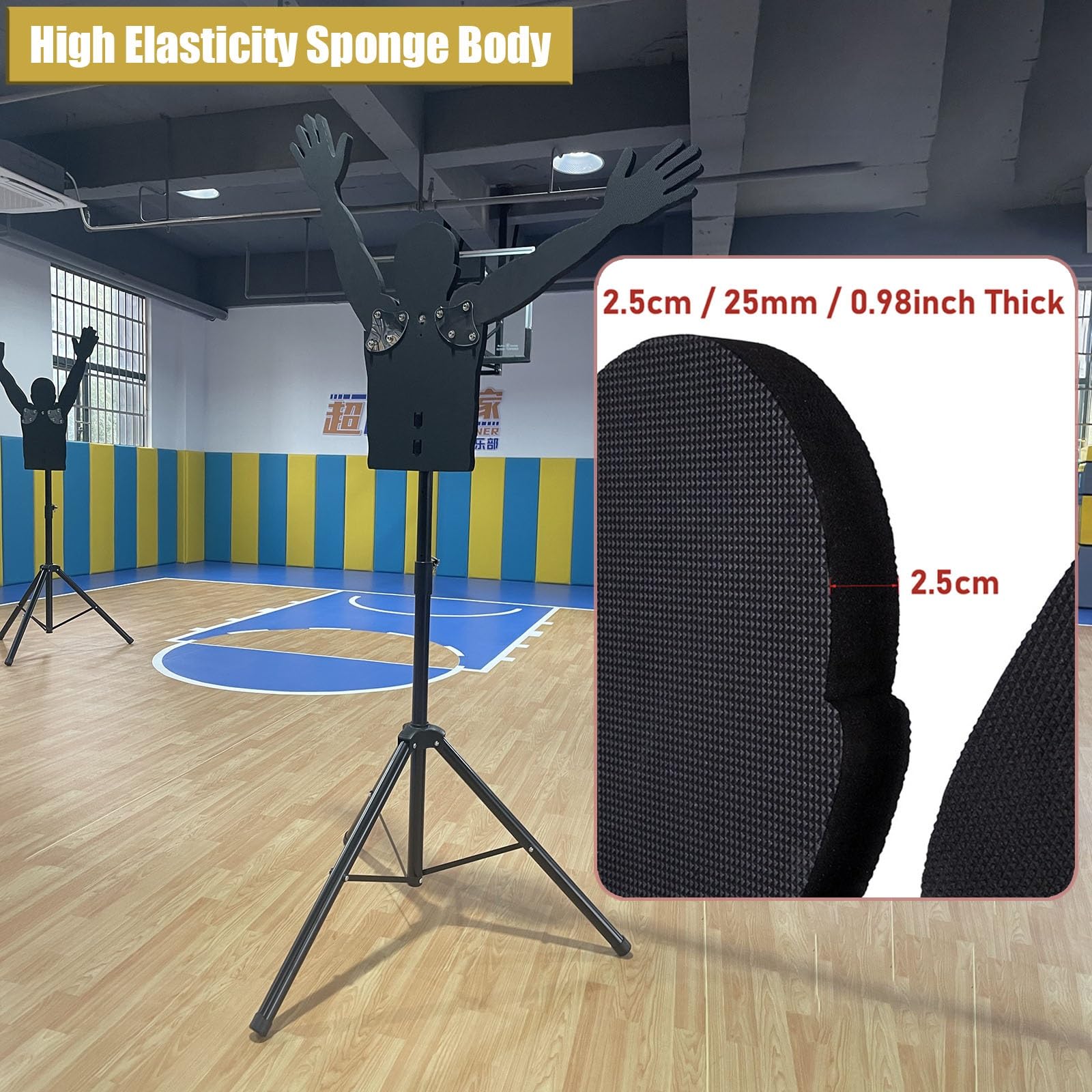 Manichino Difensivo per Basket 2 Pz Manichino Di Allenamento Per Tiro Da Basket Regolabile In Altezza, Difensore Hands-Up - Bracci Regolabili, Portatile Allenatore Di Dribbling, Regali Per Marito / Fi