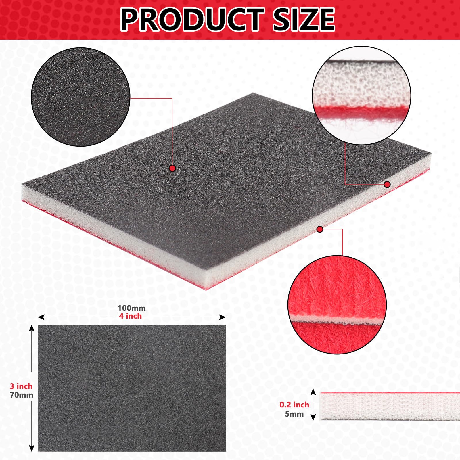 MOGRQAP 24 PCS Sanding Sponge Set 70x100mm, 180/320/400/600/800/1000 Grits Wet Dry Abrasive Foam Sanding Pads - Image 2