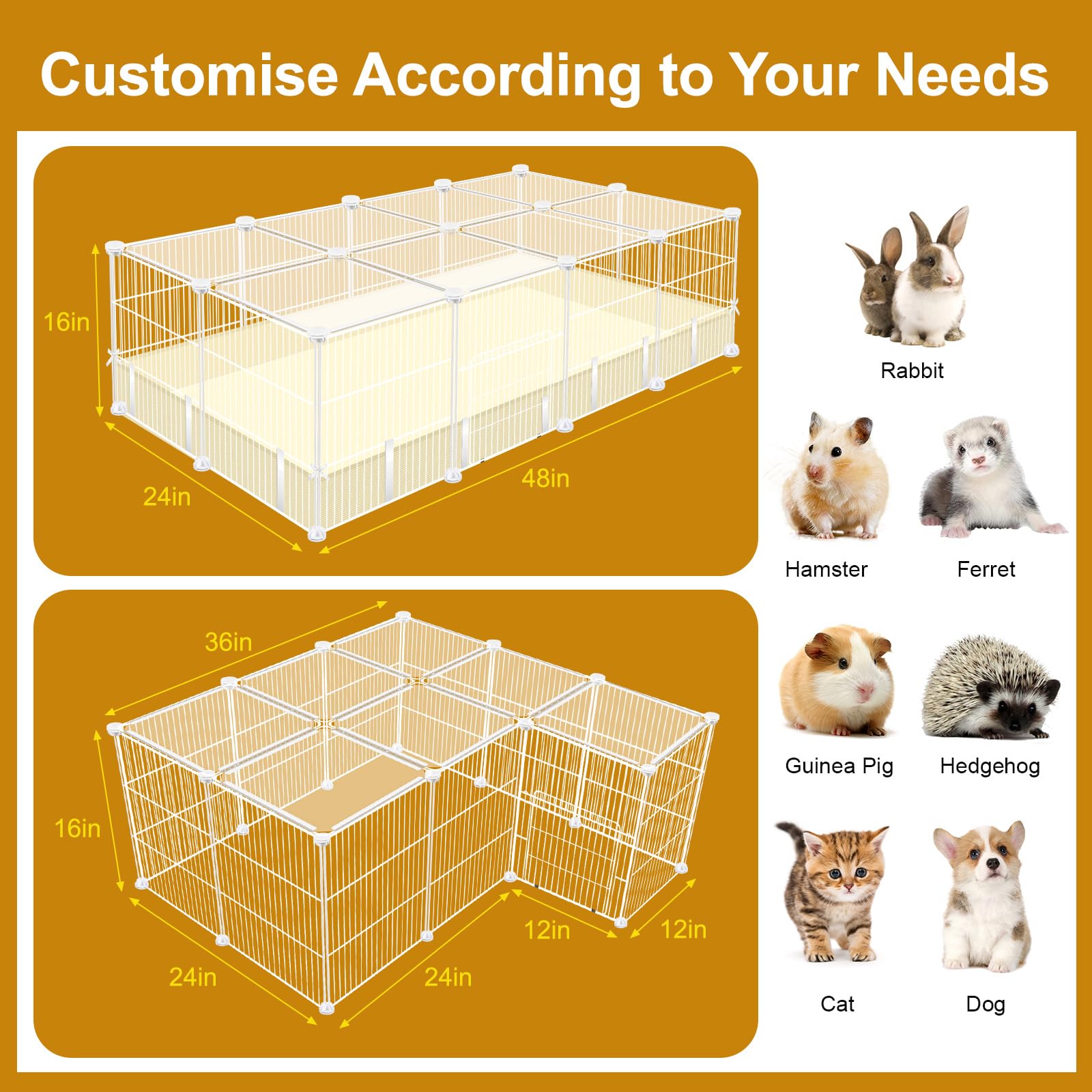 VISCOO Guinea Pig & Rabbit Cage - Enclosed Playpen -6 VISCOO Guinea Pig & Rabbit Cage - Enclosed Playpen -6